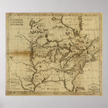1737 Map Mississippi River Valley and Eastern U.S. Print