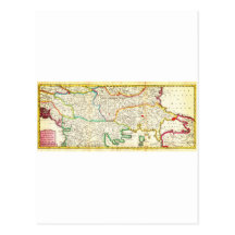 1738 Ratelband Map of the Balkans Bosnia Serbia Postcard