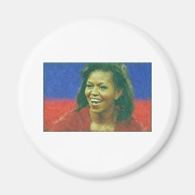 175obamaMichelle Obama_Painting Fridge Magnet
