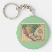 1763 North America Map Key Chain