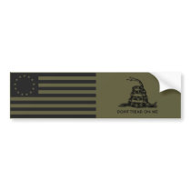 1776 Betsy Ross Flag / DONT TREAD ON ME Gadsden Bumper Sticker
