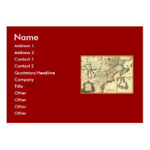1778 Map of Canada and the United States Business Card Templates