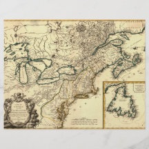 1778 Map of Canada and the United States Flyer Design