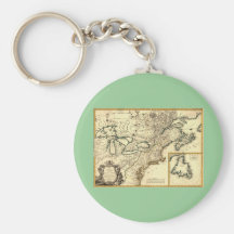 1778 Map of Canada and the United States Keychains