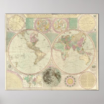 1780 Map of the World Posters