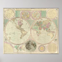 1780 Map of the World Posters