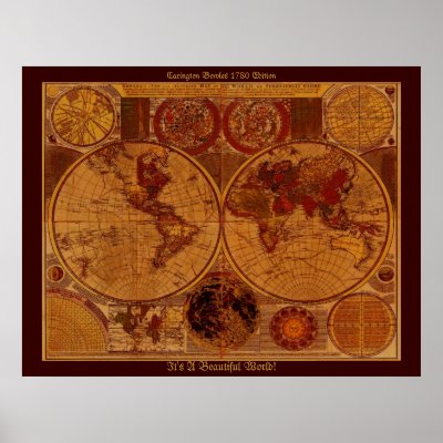 1780 Old World Map Art by RavenSpiritPrints