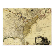 1784 Map of the United States of America by Faden Postcard