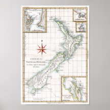 1787 New Zealand Map Posters