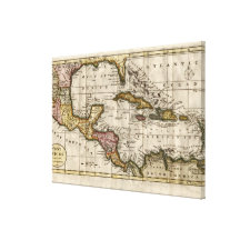 1790 Map of The West Indies by Dilly and Robinson Stretched Canvas Print