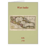 1790 Map of The West Indies by Dilly and Robinson Greeting Cards