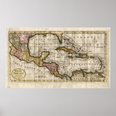 1790 Map of The West Indies by Dilly and Robinson Print by ZephyrusBooks