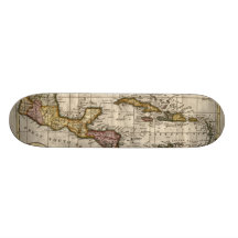 1790 Map of The West Indies by Dilly and Robinson Skateboard Decks