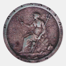 1797 British "cartwheel" penny  sticker