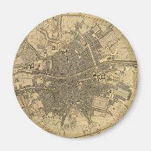 1797 Map of Dublin Ireland Refrigerator Magnets
