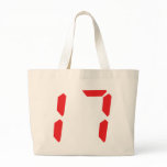 17 seventeen red alarm clock digital number tote bag