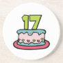 17 Year Old Birthday Cake Drink Coaster