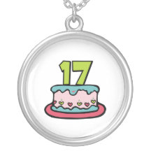 17 Year Old Birthday Cake Custom Necklace
