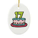 17 Year Old Birthday Cake Christmas Ornament