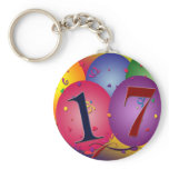 17 Years!  Birthday Balloons Key Chain