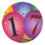 17 Years!  Birthday Balloons Round Sticker