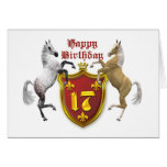 17th birthday card with a coat of arms