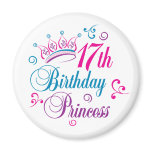 17th Birthday Princess magnets