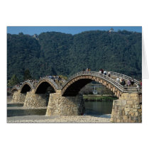 17th century stone and wood Kintai Bridge, Japan Cards