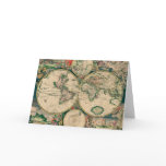 17th Century World Map Greeting Card