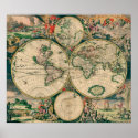 17th Century World Map - Poster posters