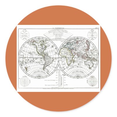 1806 Atlas Map: La Mappemonde by Eustache Hérisson by ZephyrusBooks