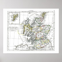 1806 Map - L'Ecosse Poster