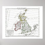 1806 Map - Les Isles Britanniques Print