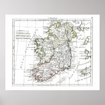 1806 Map - L'Irlande Print