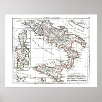 1806 Map - L'Italie 2e Feuille Poster