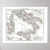 1806 Map - L'Italie 2e Feuille Poster