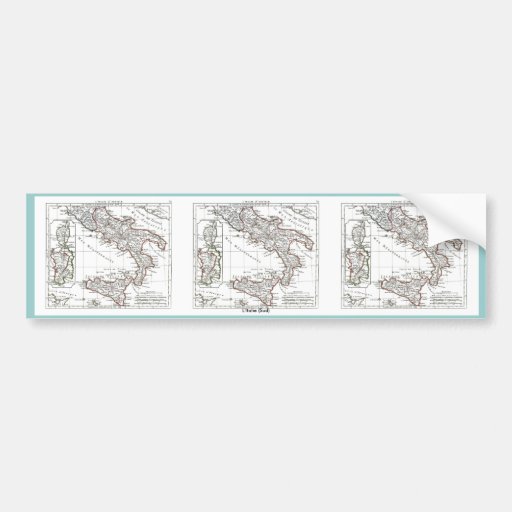 1806 Map - L'Italie (Sud) Bumper Sticker