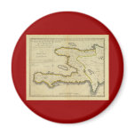 1814 Haiti Map by Mathew Carey magnets