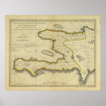 1814 Haiti Map by Mathew Carey posters