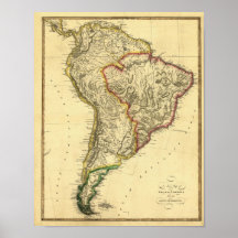 1817 Map of South America Posters