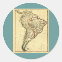 1817 Map of South America Stickers