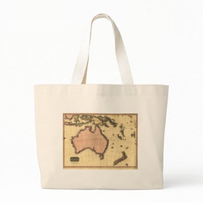 1818 Australasia  Map - Australia, New Zealand Canvas Bag by ZephyrusBooks