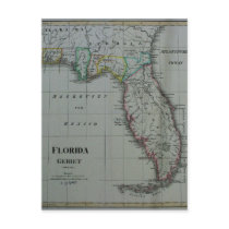 1823 Florida Map Postcard