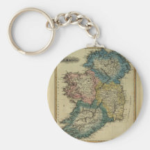 1823 Ireland map by Lucas Fielding Jr Keychain