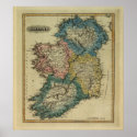 1823 Ireland map by Lucas Fielding Jr posters
