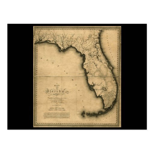 1823 Map of Florida Post Cards