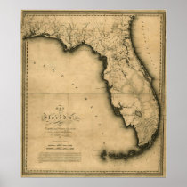 1823 Map of Florida Poster