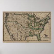 1823 Map of the United States Posters
