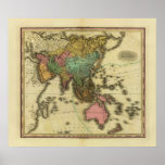 1825 Map of Asia by Henry Tanner