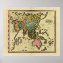 1825 Map of Asia by Henry Tanner